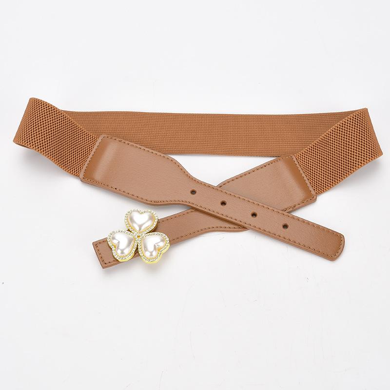 

Retro Elastic Waistband Women s Suit Waist-hugging Decoration Ins Exterior Belt Elastic Belt Waist Slim Fitted Dress
