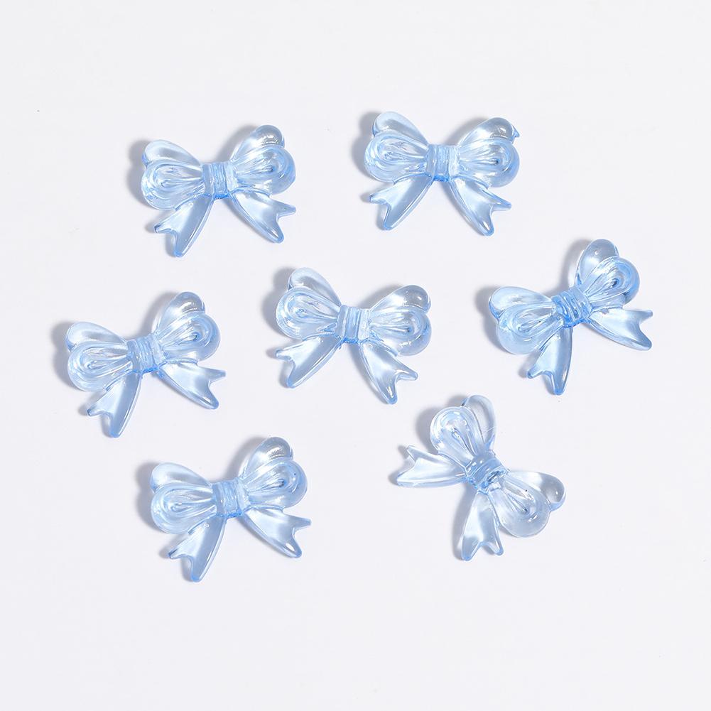 30Pcs Multicolor Transparent Acrylic Bowknot Beads For DIY Bracelet Earring Keychain Daliy Jewelry Supplies