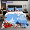 1PC Christmas theme pattern Bedding Quilt Set Quilt Cover Pillowcase Home Decoration Birthday Gift (1 * duvet cover + 2 * pillowcase, without core)