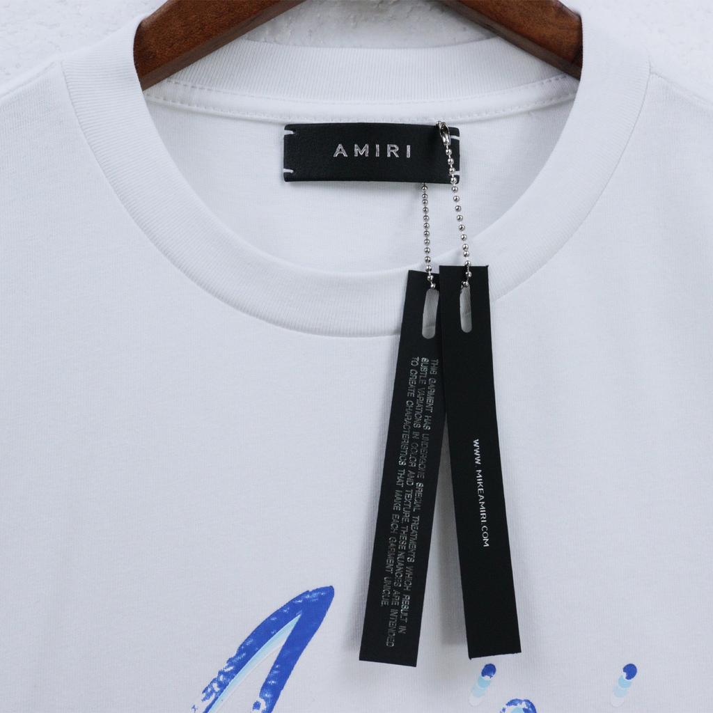 2207 Amiri 2025 Summer New Men's and Women's Loose High Quality Cotton Plus Size T-shirt Couple T-Shirt