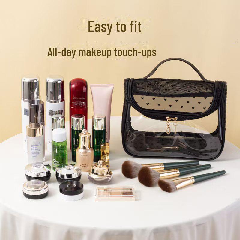 Geantă cosmetică transparentă din PVC de mare capacitate - Geantă de depozitare impermeabilă pentru femei