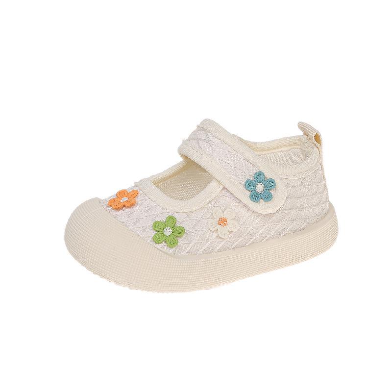 Toddler Girl Casual Canvas Shoes with Cute Flowers - Spring/Autumn 2026