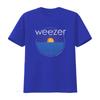 Weezer Sun Rays Navy pattern T-shirt, men's retro casual Harajuku clothing, fashionable top