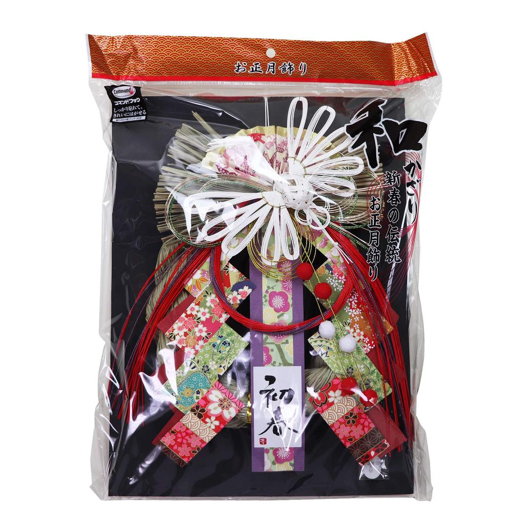 Osaka Choseido New Shimenawa stylish entrance with approximately 30cm crane and spring wreath includes a lucky cat chopstick rest as a Year's