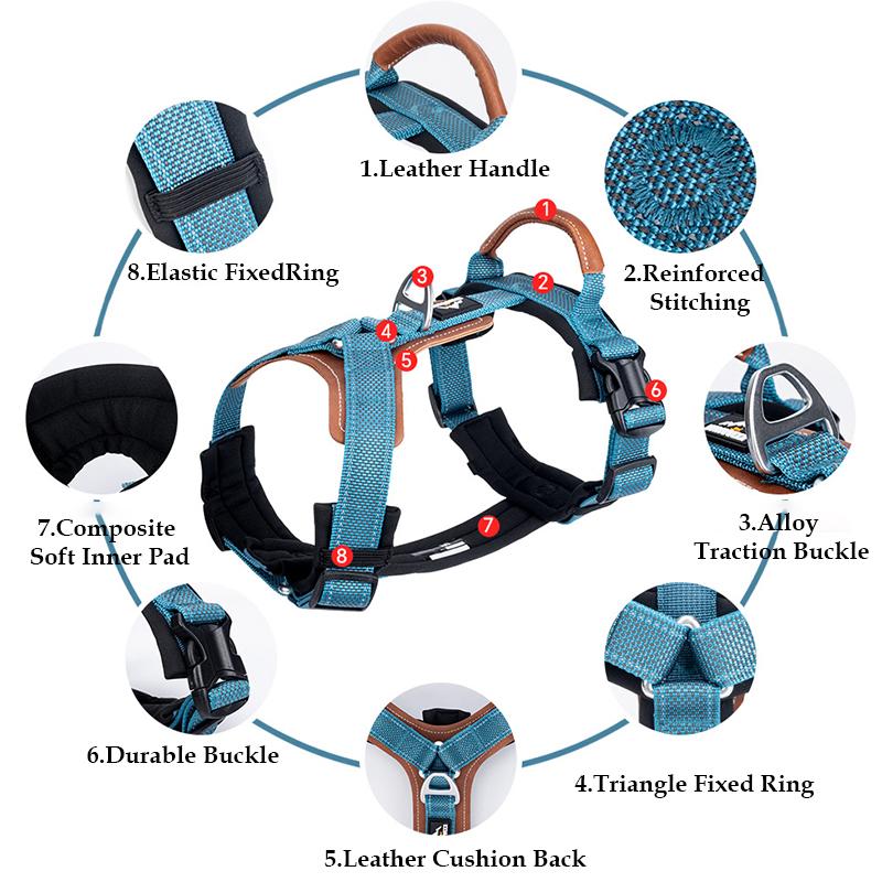 Dog Harnesses Leash Vest Strap With Refletive Strap Pet Chest Pet Dog Training Harness for Medium and Large Dogs Explosion Proof