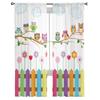Cartoon Kid Cute Owl Sheer Curtain for Bedroom Tulle Voile Curtain for Kitchen Living Room Decor Window Treatment
