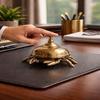 Brass Crab Desk Bell, Hotel Service Bell, Collectible Figurine
