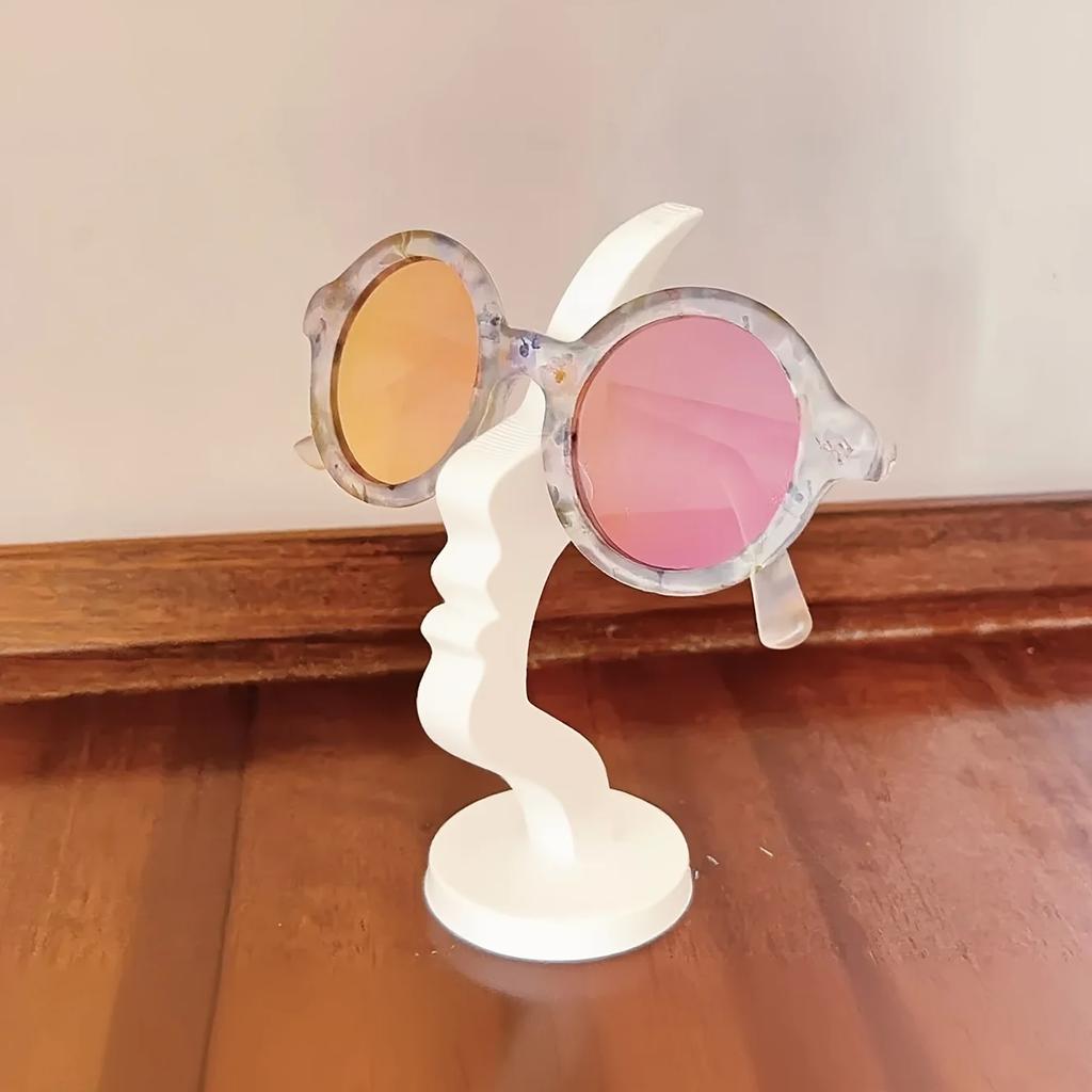 Human Face Eyeglass Holder Stand Secure & Artistic Storage Solution Elevate Desk or Nightstand Decor Practical Minimalist