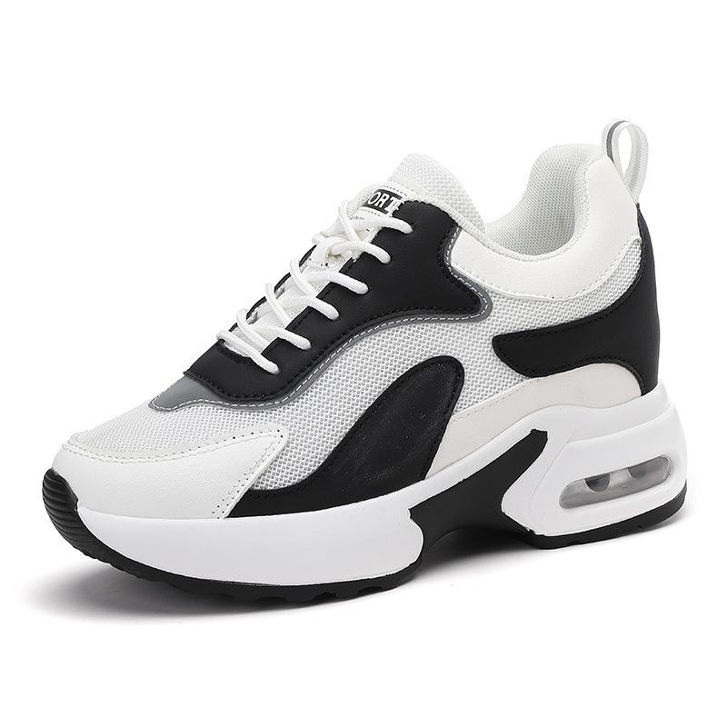 

Daddy shoes are trendy and new in autumn, breathable and versatile, thick-soled inner height-increasing sports and leisure shoes, real air cushion 42 чёрный