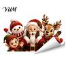 Christmas Gifts for Friends Window Stickers, Static Cling Santa Claus Snowman Reindeer Decals, Removable PVC Stickers Holiday Glass Clings Home