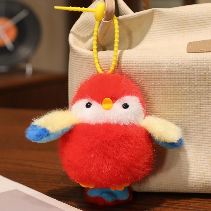 Cartoon Chirping Birds Plush Toys Keychain Simulation Bird Stuffed Soft Animal Doll Kawaii Bag Pendant Cute Girl Kawaii Gifts
