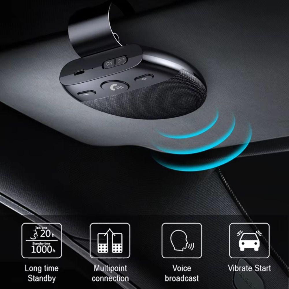 High Definition Voice Bluetooth Speakerphone Sun Visor Music Player Hands-free Communication