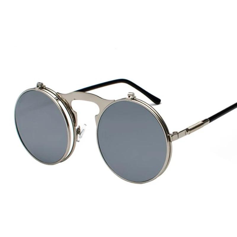 Sph -0.5 Do -6 Steampunkowe Książęce Okulary Przeciwsłoneczne z Odchylanymi Soczewkami Okrągłe Metalowe Oprawki Okulary Przeciwsłoneczne Męskie Damskie Markowe Projektanckie Okrągłe Okulary