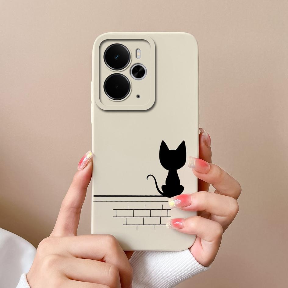 Cover Cases For Oppo Realme C75x 14X 14 14T Narzo 10 30 60 P3 A5 Pro Cute Cartoon Kitten Owl Patterns Liquid Silicone Dustproof Housing For Oppo Shell