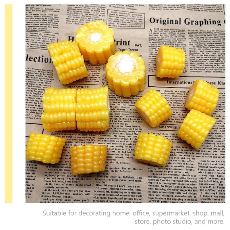 ABOOFAN Corn Sample Fake Corn Kitchen Pretend Realistic Fake Vegetable Vegetable Food Sample 2-Piece Simulation, Cut, Play, Corn, Cut, Model,