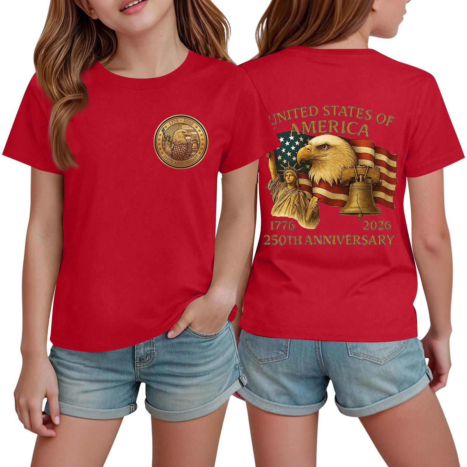 Boys  And Girls  Printed Fashion Casual Short-Sleeve T-Shirts 100 красный