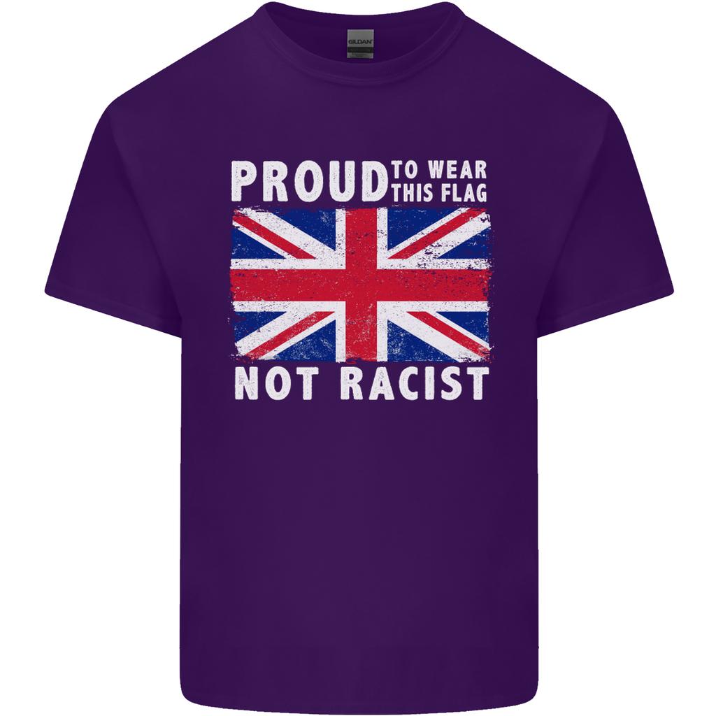 Proud to Wear Flag Not Racist Union Jack Unisexs Light Cotton TShirt
