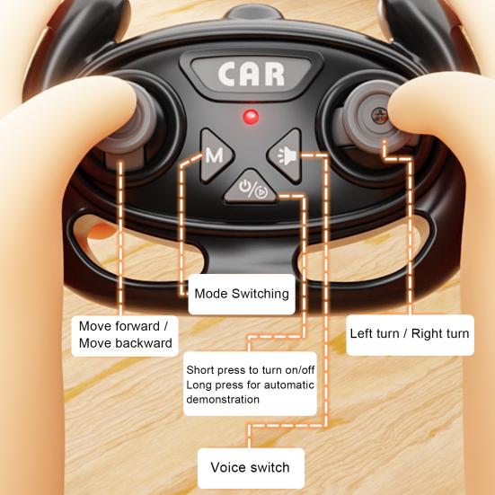 Remote Control Car Toy 3 Modes Smart Sensor Escaping Following Beetle Car Toddlers Boys Educational RC Drift Stunt Car Toy with Sound Light