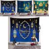 Vibrant Eid Mubarak Tapestry Moon Star Wall Hanging Decor For Ramadan Celebrations