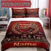 3pcs Duvet Cover Set (1*Duvet Cover + 2*Pillowcase, Without Core), Custom Name Arsenal F.C Pattern Bedding Set, Home Bedroom Decor Gift