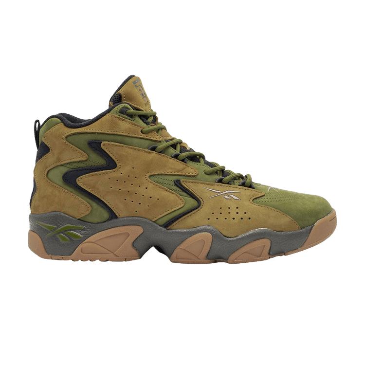 

Мужские кроссовки Reebok atmos x Fly Mobius коричневые кислотно-золотые винтажно-зеленые DV8496