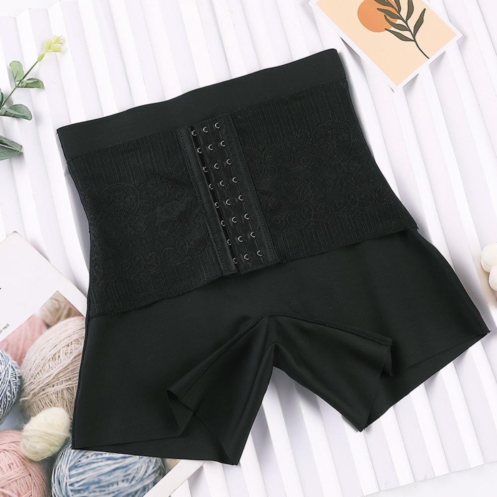 

New Women s Tummy Shorts with Hook Vintage Pattern Shapewear Panties High Waist Elastic Butt Lifting Shorts for Girls XL чорний