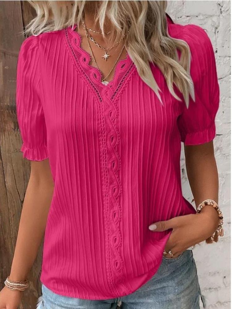 Summer 2026 New Vacation Fashion Cutout Short-sleeved Shirt, Women's Shirt