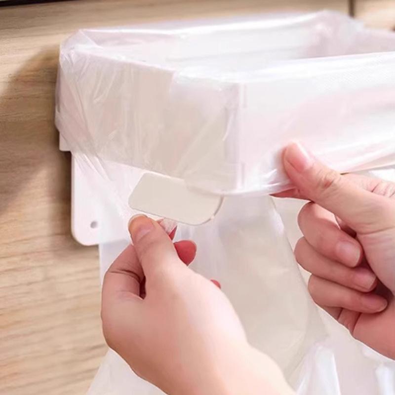 1PC Hanging Trash Bag Holder Foldable Garbage Bag Hanging Rack Home Kitchen Bathroom Portable Storage Rack