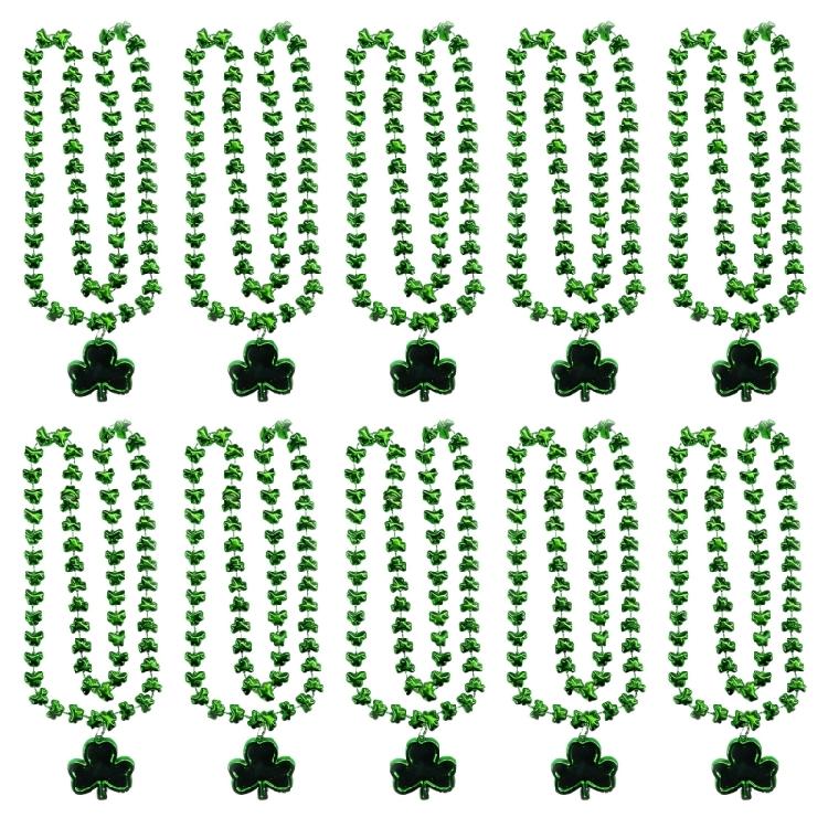 

10Pcs Plastic Patricks Day Beads Necklace Set Irish Festival Costumes Necklaces Festival Csoplay Jewelry Accessories