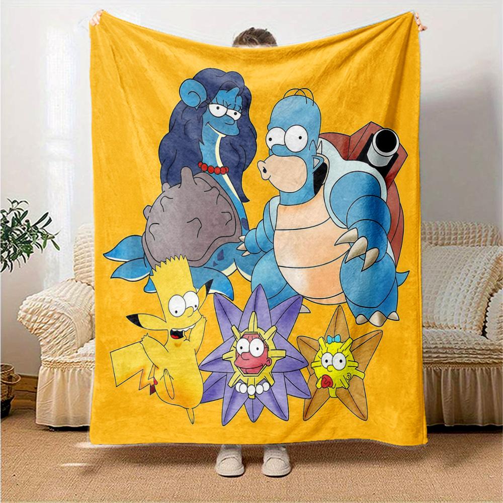 The Simpsons Flannel Blanket, High quality Comfortable for All Seasons, Home Decor, Warmth and Comfort