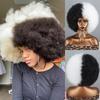 MISSQUEEN Parrucca riccia crespa a sbuffo corto da donna afro fibra sintetica zenzero rosso arancione parrucca soffice cosplay da indossare ogni giorno