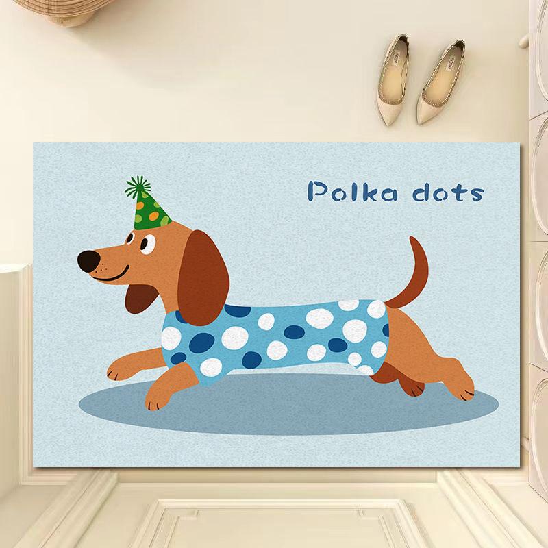 Cartoon Cute Entry Mat Entry Carpet Home Entryway Durable Floor Mat Dirt Dirt Mat Silk Ring Mat