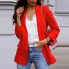 Women Autumn Blazer Solid Color Pockets OL Style Cardigan Formal Long Sleeves Lady Suit Coat Female Clothes