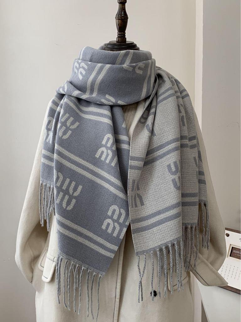 Women's Double-Sided Faux Cashmere Tassel Shawl - Warm, Thick High-End Autumn & Winter Scarf