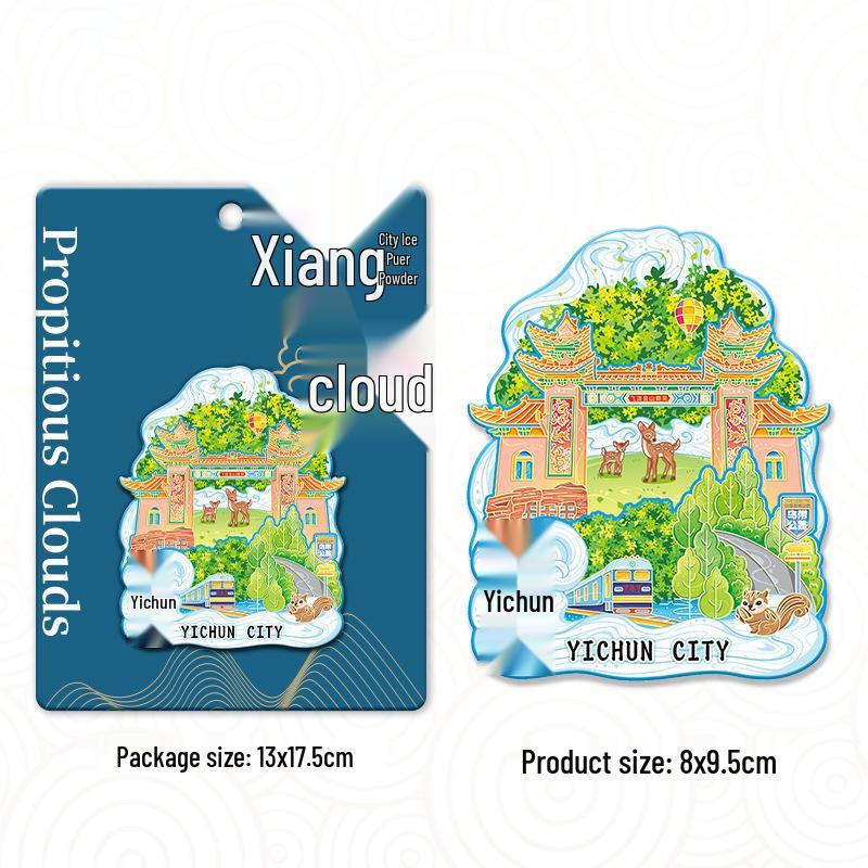 Heilongjiang Yichun Hirschpark 3D Kühlschrankmagnet - Stadtwahrzeichen Souvenir