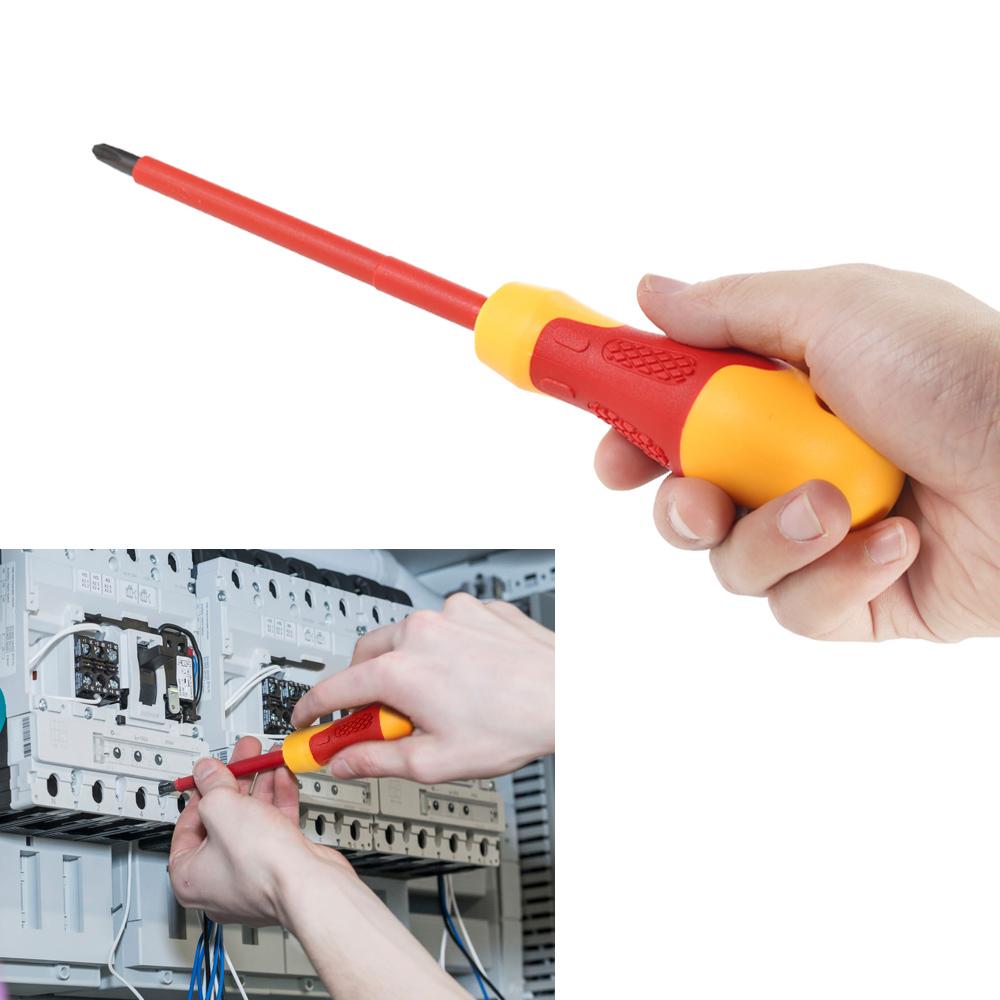 10pcs 1000V Insulated Screwdriver Set with Magnetic Slotted P-hillips Bits Soft Grips Electricians Electrical Work Repair Tools