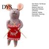 Soft Wool Felt Animal Figurines Christmas Mouse Ornament, Handmade Felted Hanging Decoration, Charming Window Displays Cute Knitting Doll for