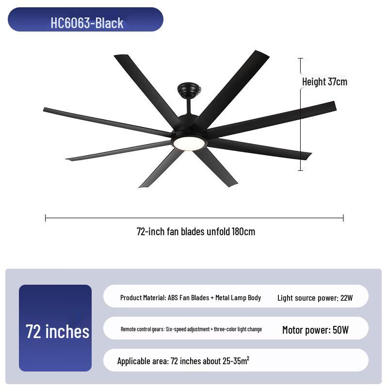 Large Airflow Ceiling Fan with Light