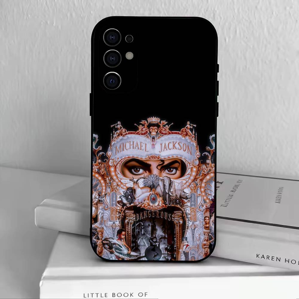 MJ-Michael Jacksonův Kryt na telefon Černý Silikonový Měkký Pro Samsung S25,S24,S21,S22,S23,S30,Ultra,S20,Plus,Fe,Lite
