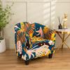 Elastic Printed Semi-circular Sofa Cover  All-inclusive Semi-circular Cafe Chair Cover  Internet Cafe Hotel Sofa Chair Cover