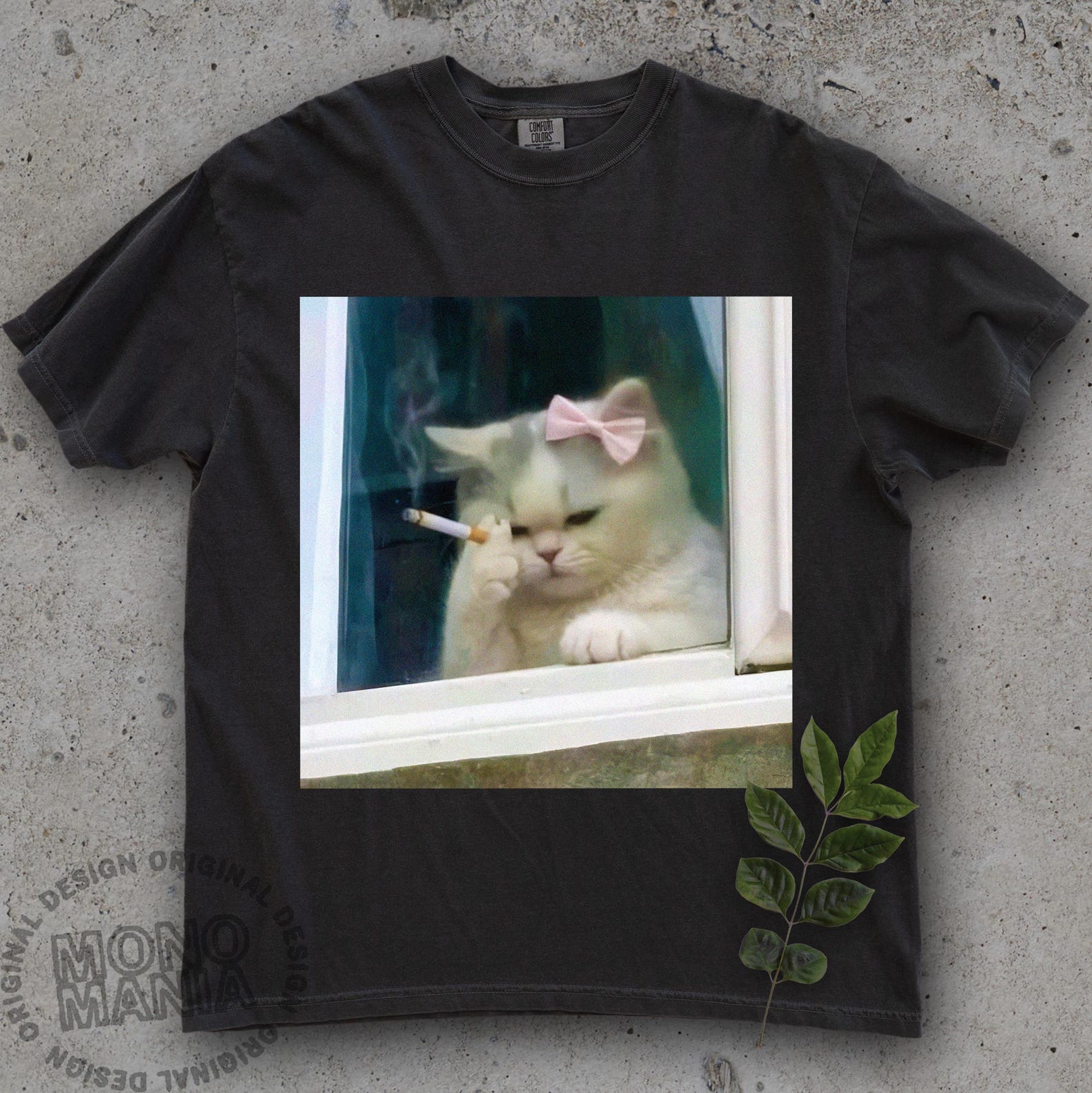 Stressed Cat shirt, cat Meme Shirt, Coquette Persian Cat Smoking, Funny Ironic Cat, Brainrot tshirt, Y2K Joke, Weird Meme tee 2XL