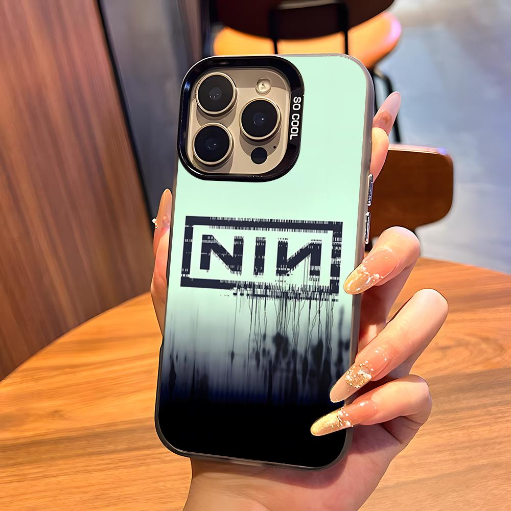 Band Nine I-Inch N-Nails Phone Case For IPhone17 Air 16 15 14 Plus 13 12 11 Pro 7 8 XS Max XR Silver Black Bumper Case