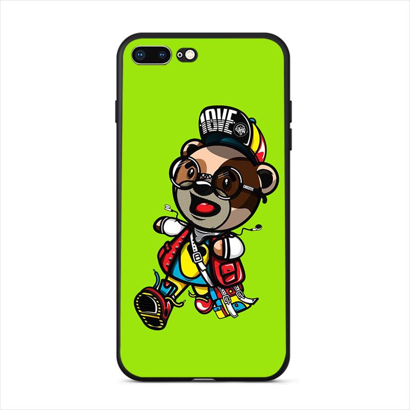 Funny Unique Cartoon Bear Phone Case For Iphone 13 12 Mini 11 Pro Max 6S 7 8 Plus X XR Hard Cover XS SE 2020 5 Cute Mobile Shell