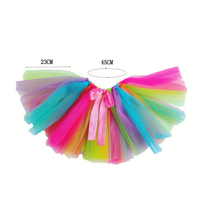 Tutu Skirt Chickens Ducks Geese Handmade Netting Ruffled Pet Costume Colorful Vertical Stripe Half
