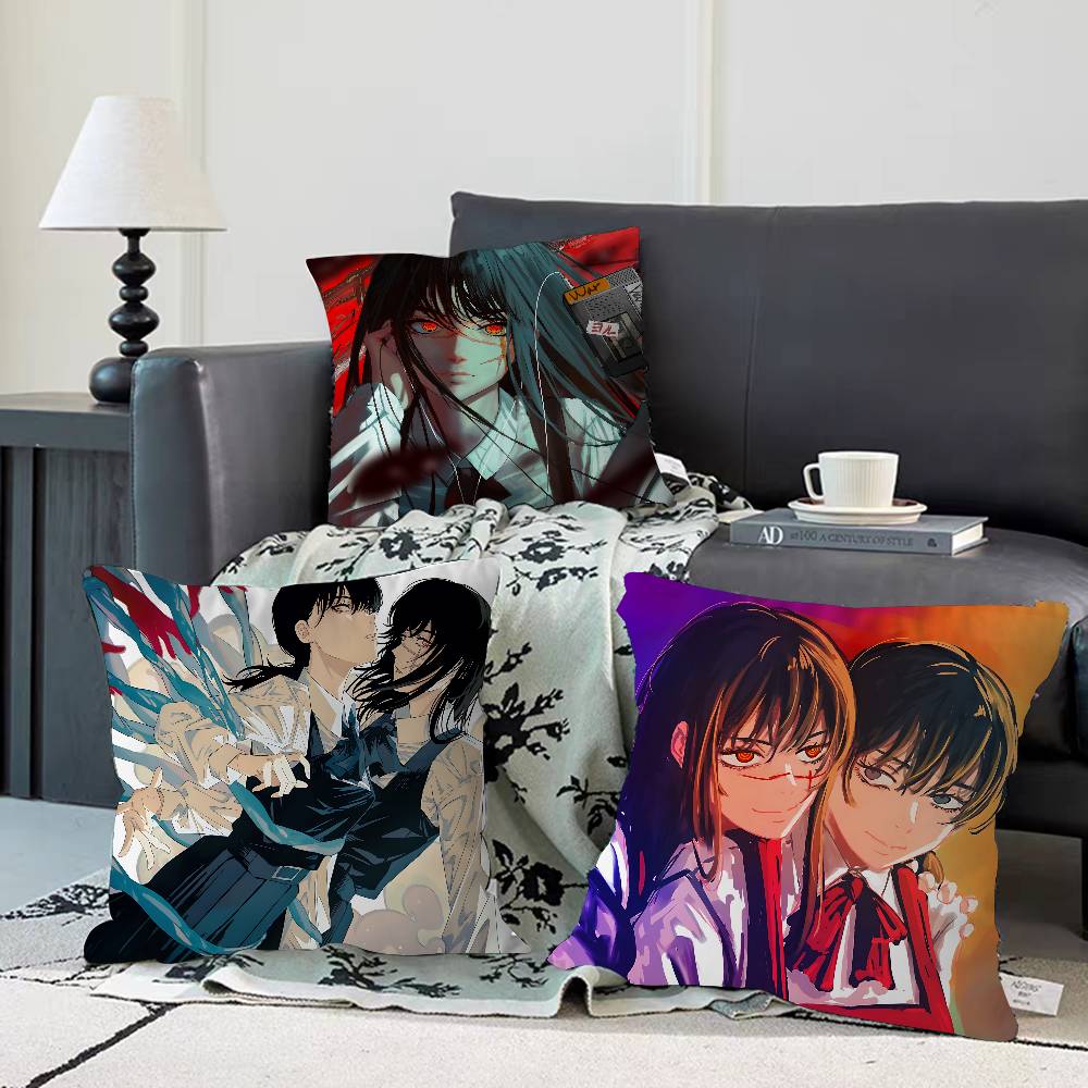 C-Chainsaw-Man Mitaka Asa Pillowcase Toon Gift Cushion Cover Bedroom Home Sofa Chair Seat Decor Pillow Case