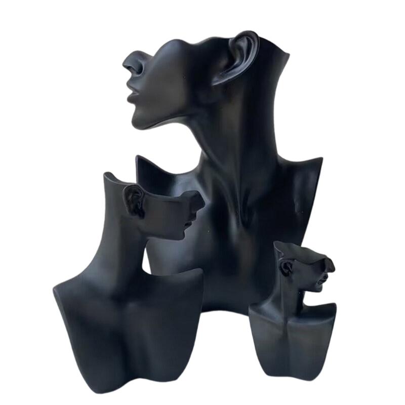 Sturdy Resin Covered Necklace Bust Portable Jewelry Organization Home Accessory Necklace Display Rack Decoration