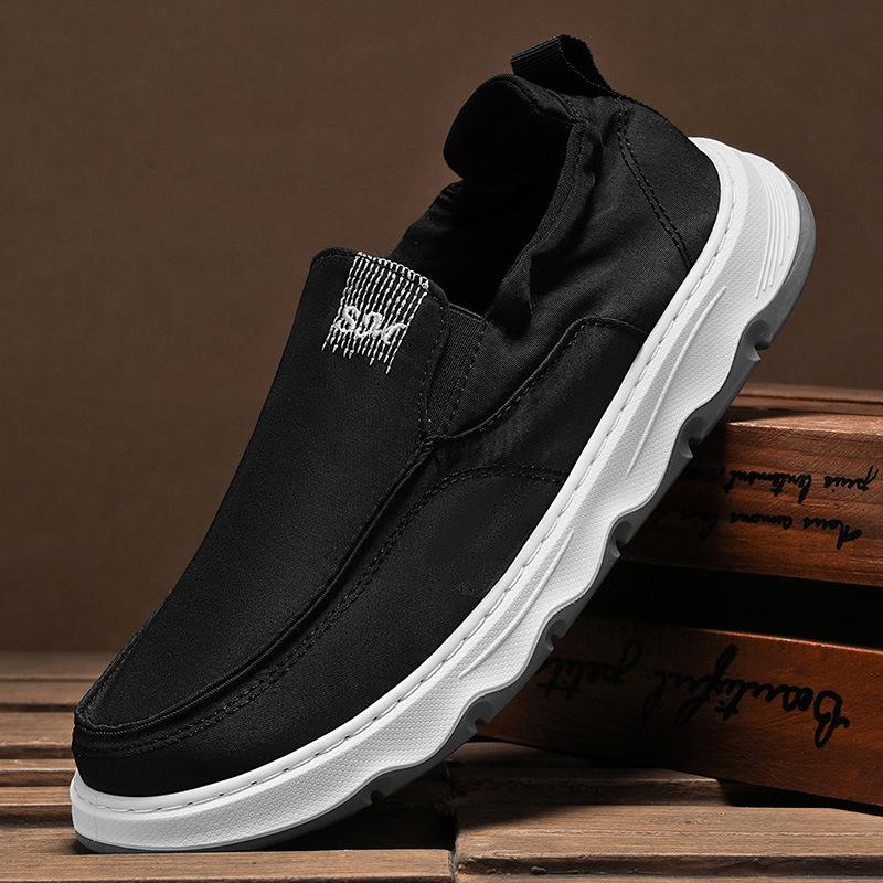 Ice silk canvas men's shoes summer new popular lazy one pedal sports and leisure board shoes old Beijing cloth shoes