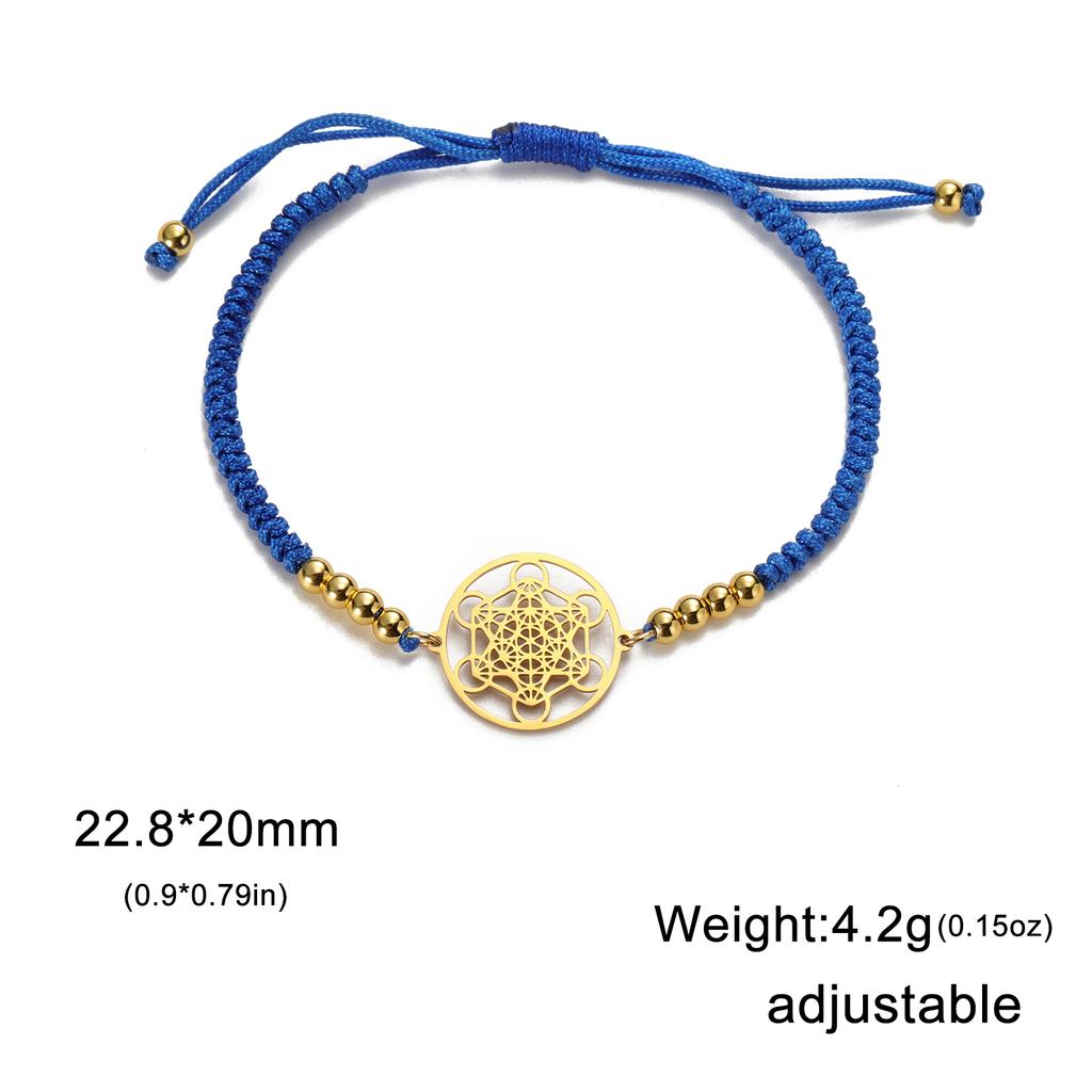Lucktune Stainless Steel Angel Seal Archangel Metatron Cube Rope Bracelets for Women Spiritual Amulet Jewelry Anniversary Gifts