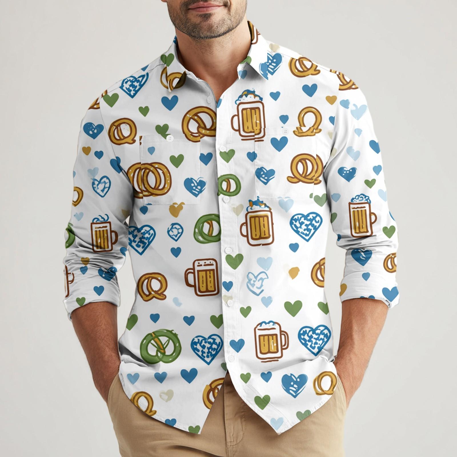 

Мужская свободная классическая рубашка с лацканами и несколькими карманами, промышленная рабочая рубашка-топ XXL белый