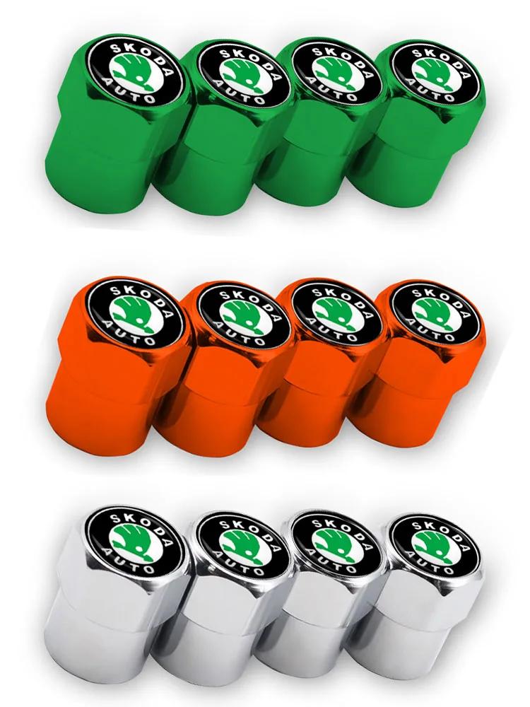 2025 Hot Automobiles 4 Pcs Tire Wheel Tyre Valve Stem Hex Caps Case Sleeve Cover Left Right Front Rear for Skoda Fibia 2 Superb